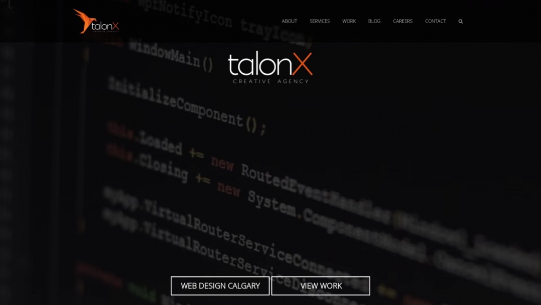 Screenshot of talonX Creative Agency's Website