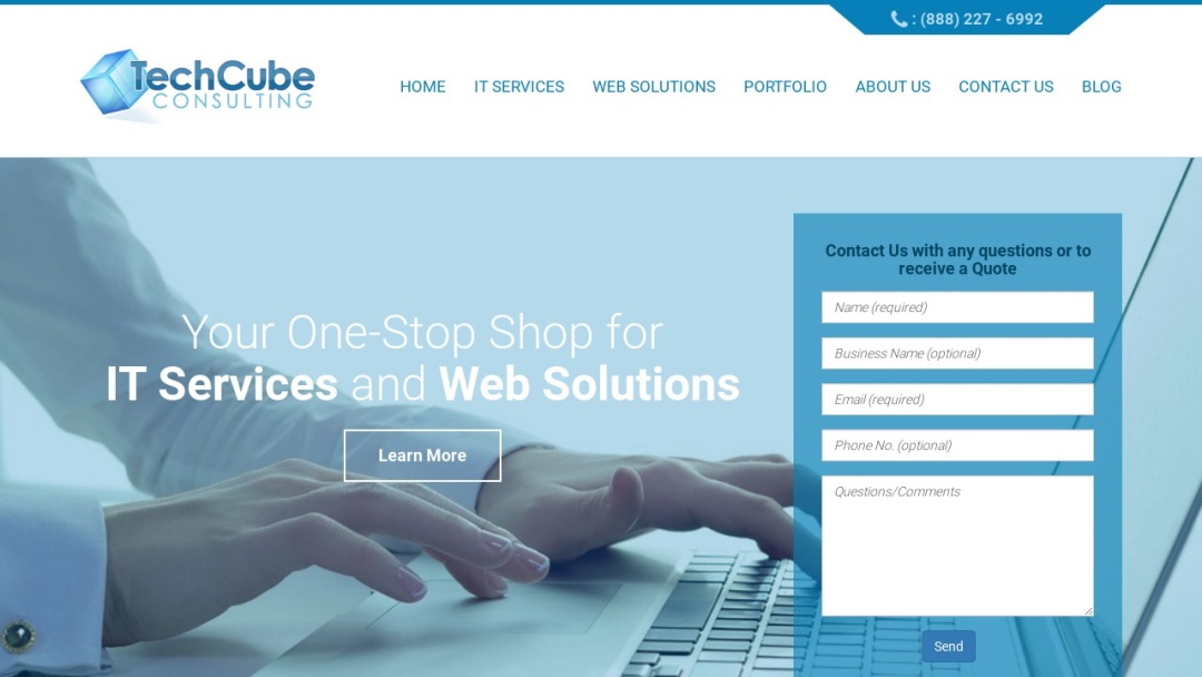 Screenshot of Techcube Consulting, LLC's Website