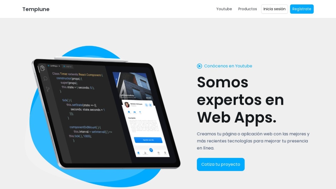 Screenshot of Templune's Website