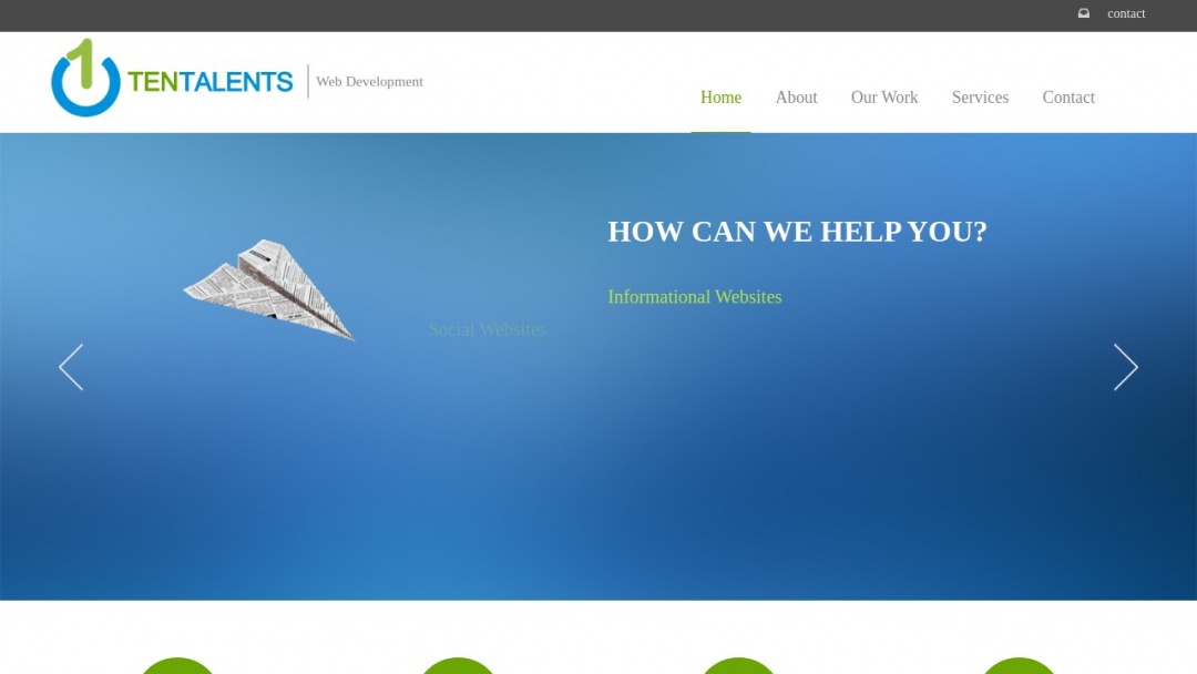 Screenshot of Ten Talents's Website