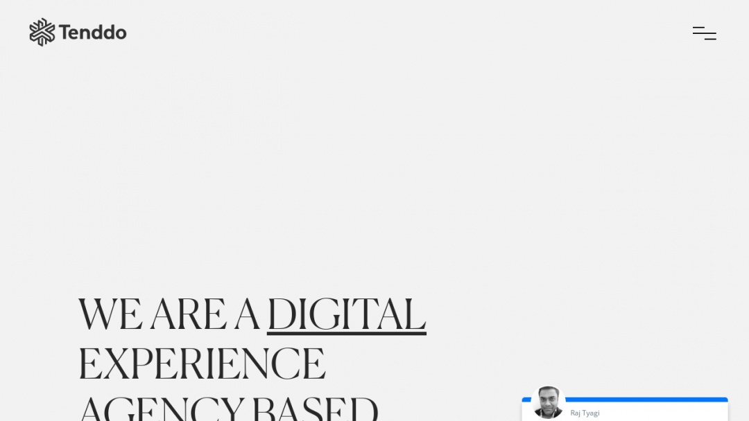 Screenshot of Tenddo Inc's Website