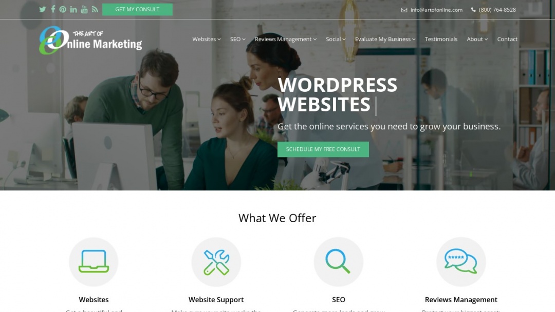 Screenshot of The Art of Online Marketing's Website