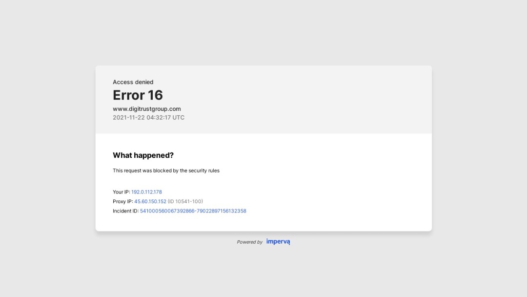 Screenshot of The DigiTrust Group's Website