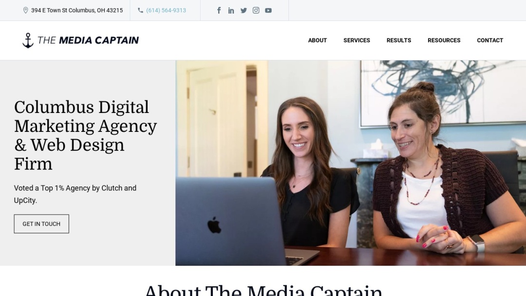 Screenshot of The Media Captain's Website