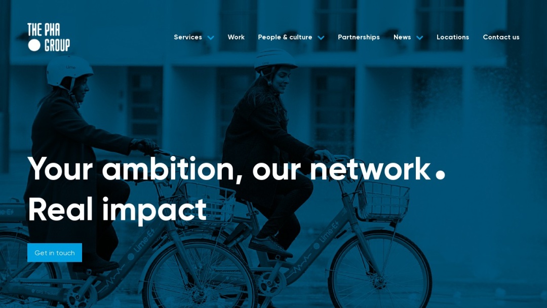 Screenshot of The PHA Group's Website