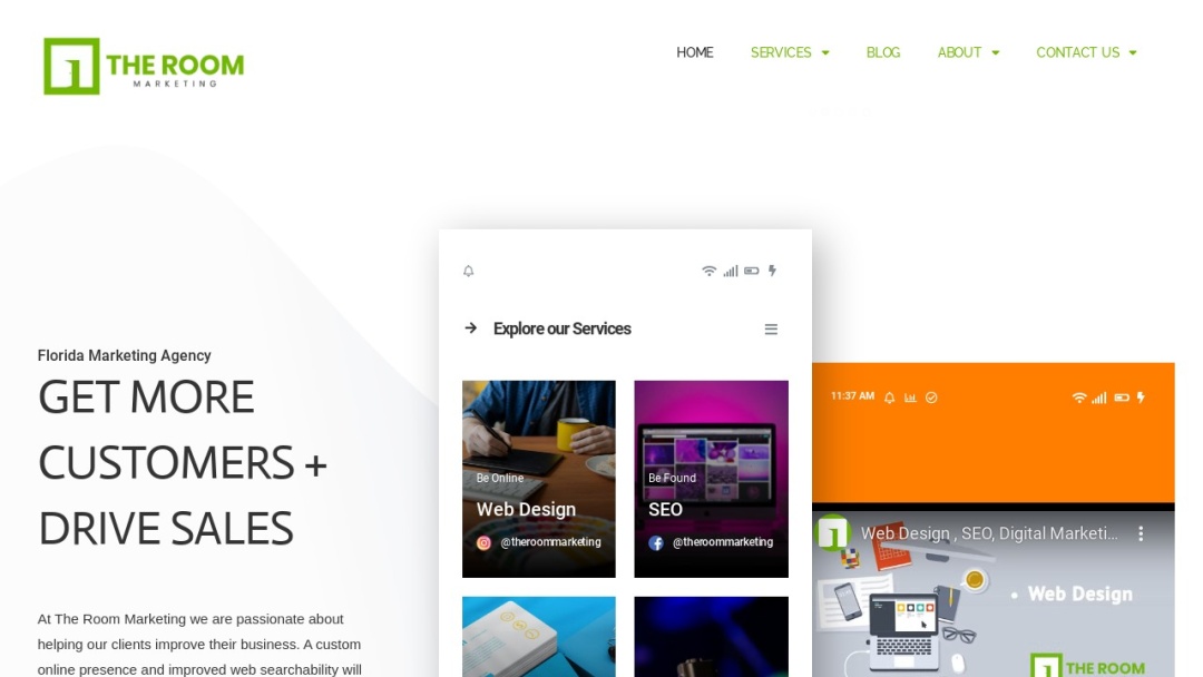 Screenshot of The Room Marketing's Website