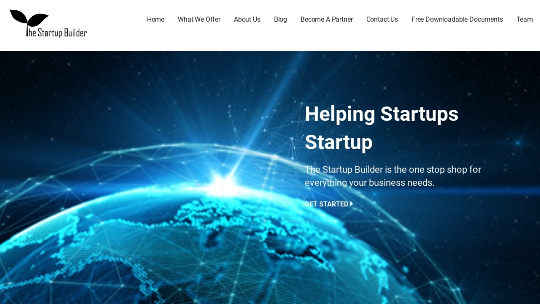 Screenshot of The Startup Buil's Website