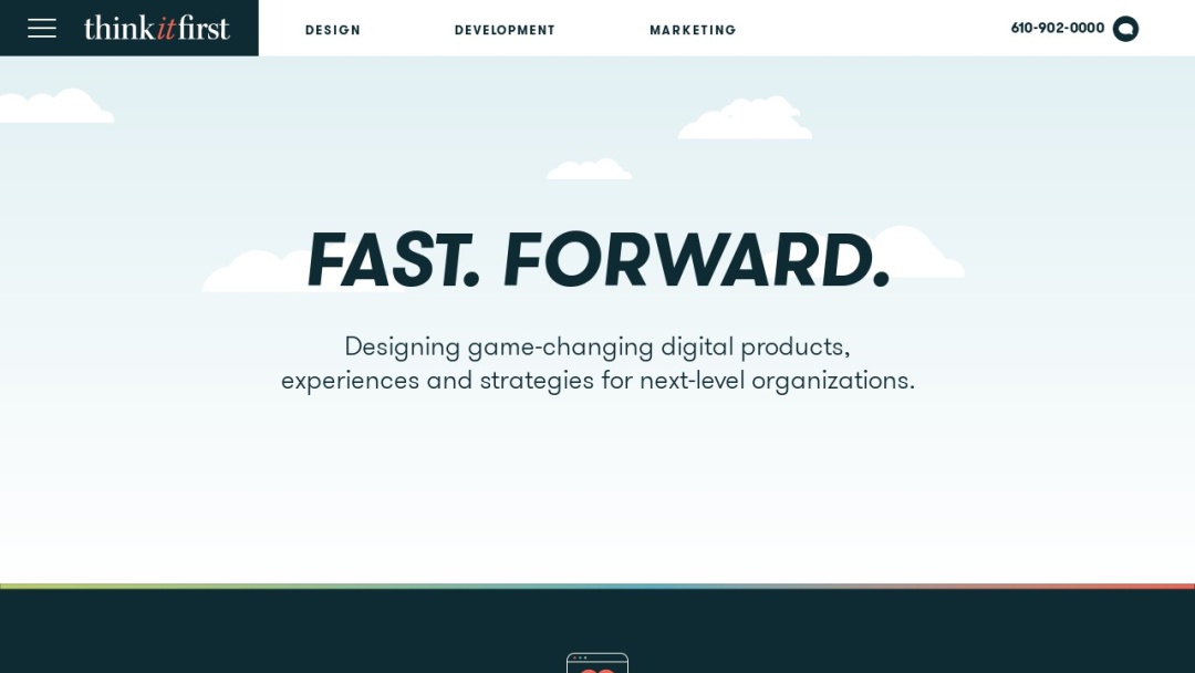 Screenshot of Think it First's Website