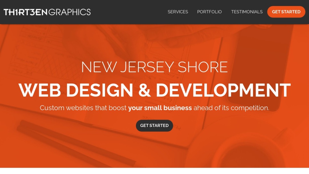 Screenshot of Thirteen Graphics's Website
