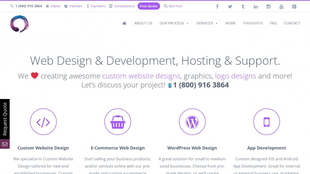 Screenshot of Thought Media's Website