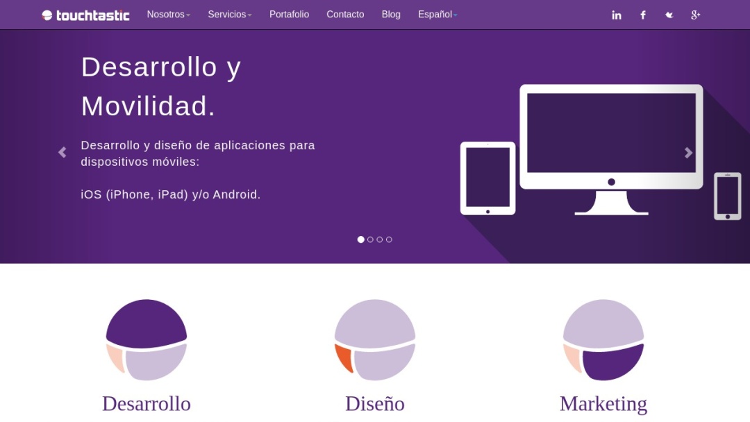 Screenshot of Touchtastic's Website
