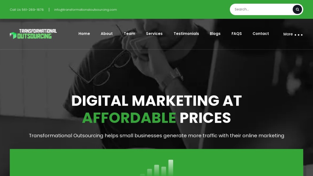 Screenshot of Transformational Outsourcing's Website