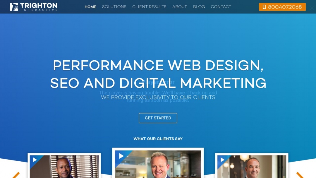 Screenshot of Trighton Interactive's Website