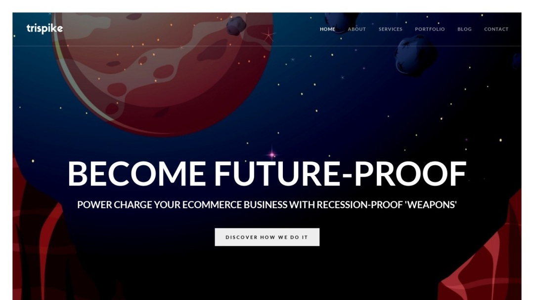 Screenshot of Trispike's Website