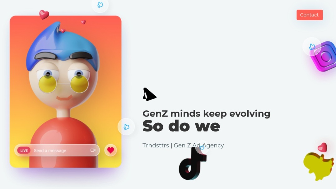 Screenshot of Trndsttrs Media's Website
