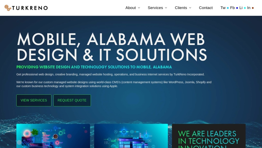 Screenshot of TurkReno Incorporated's Website