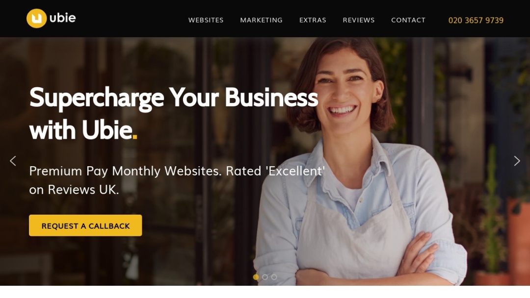 Screenshot of Ubie's Website