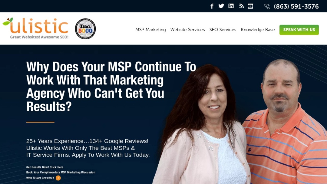 Screenshot of Ulistic LP's Website