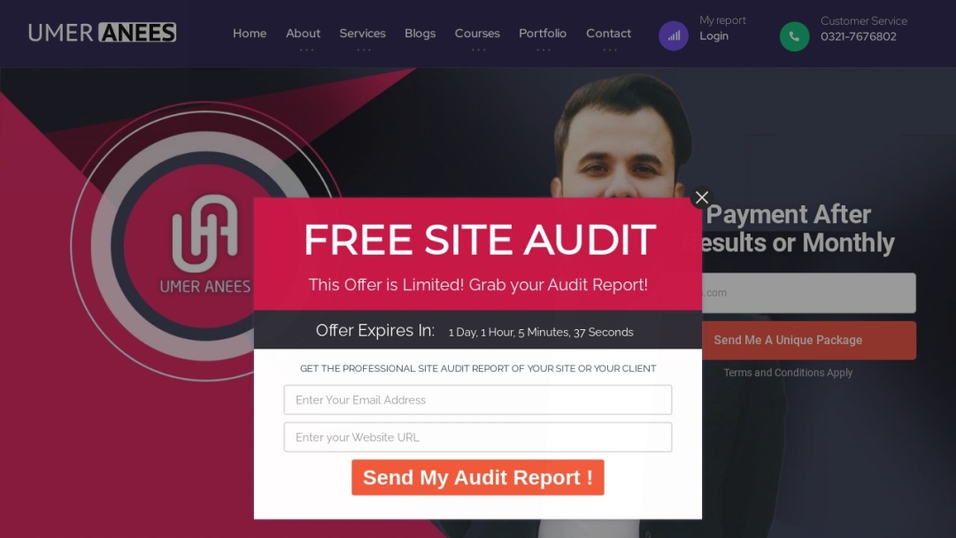 Screenshot of Umer Anees Digital Marketing Agency's Website