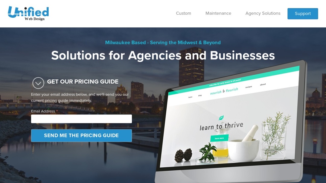 Screenshot of Unified Web Design's Website