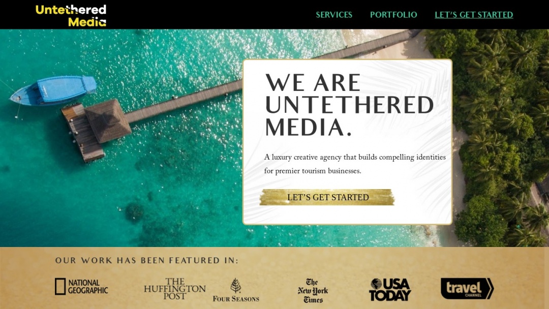 Screenshot of Untethered Media's Website