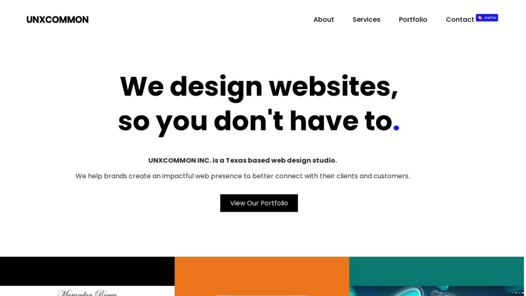 Screenshot of UNXCOMMON INC.'s Website
