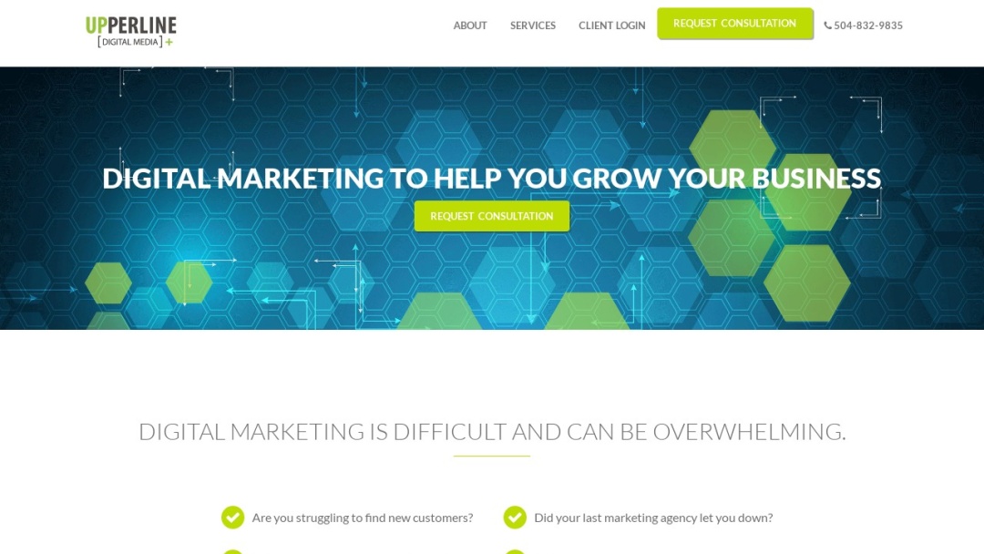 Screenshot of Upperline Digital Media's Website