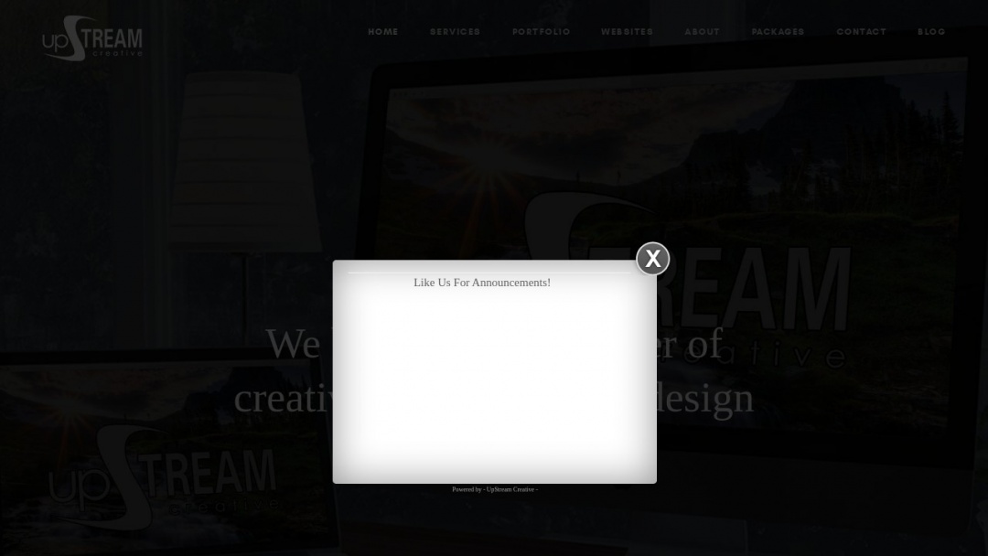 Screenshot of UpStream Media's Website