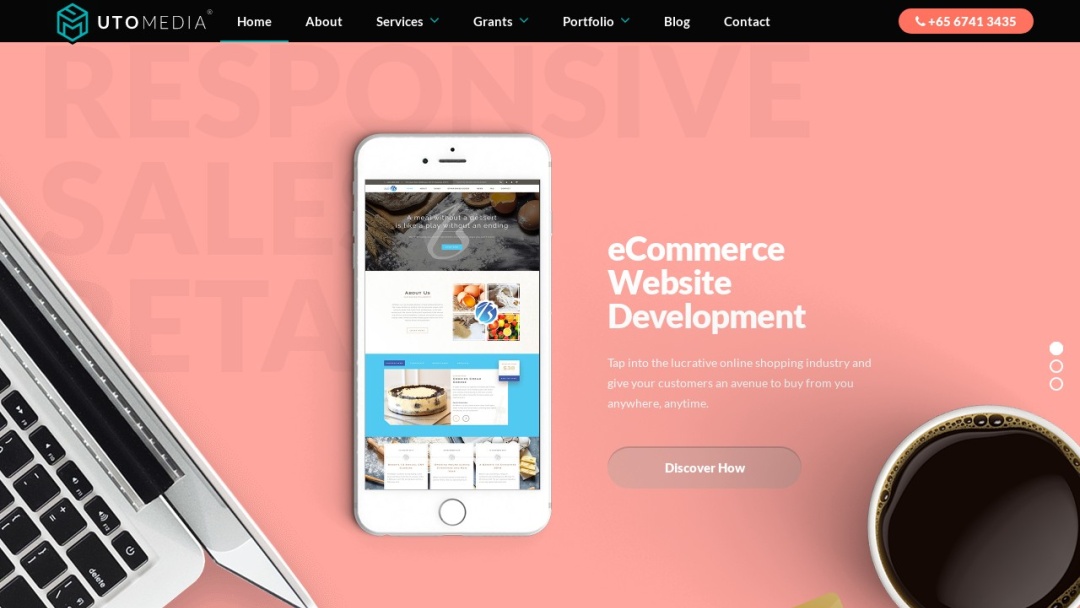 Screenshot of UtoMedia Technologies Pte Ltd's Website