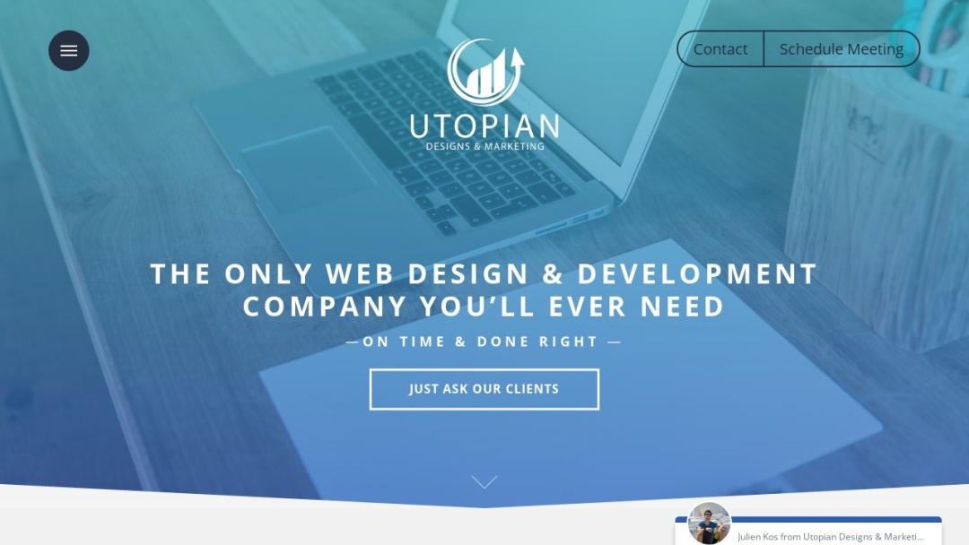 Screenshot of Utopian Designs & Marketing's Website