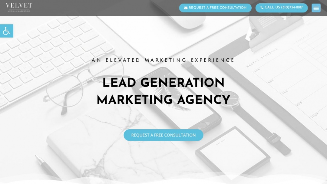 Screenshot of Velvet Media & Marketing's Website
