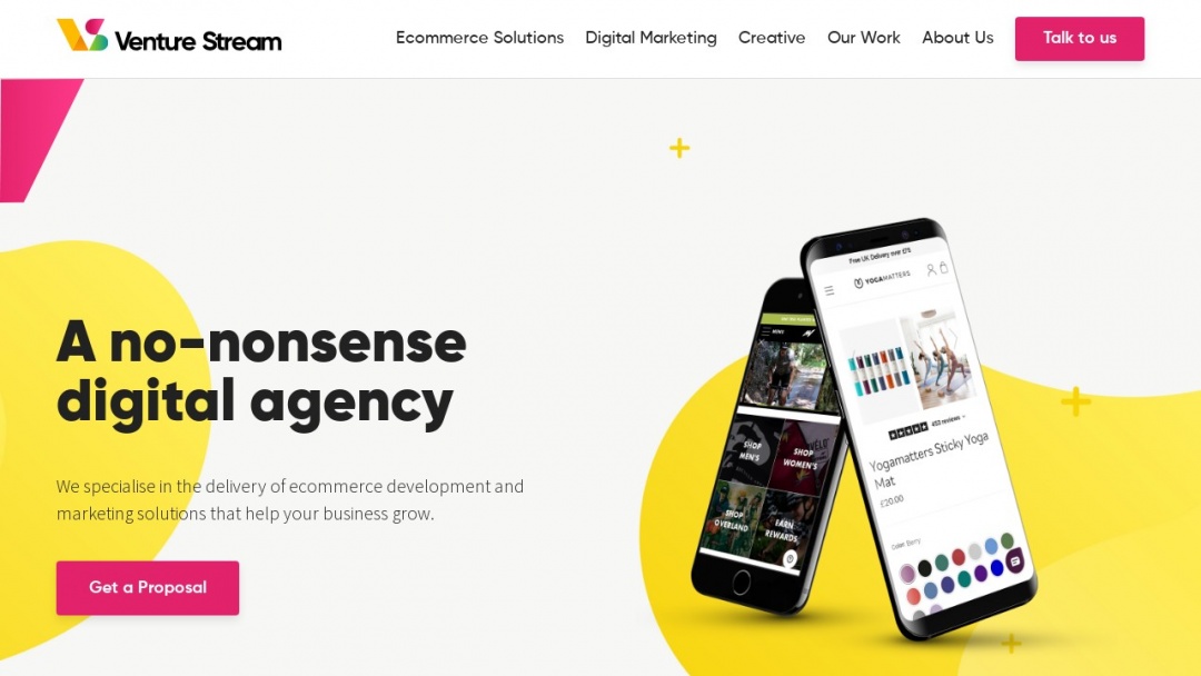 Screenshot of Venture Stream's Website