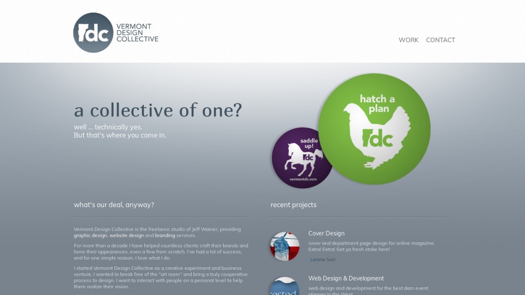 Screenshot of Vermont Design Collective's Website