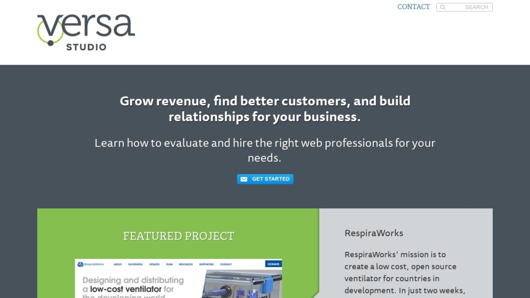 Screenshot of Versa Studio LLC's Website