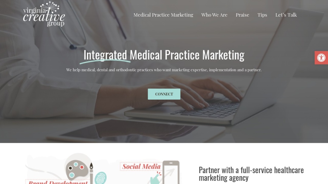 Screenshot of Virginia Creative Group's Website