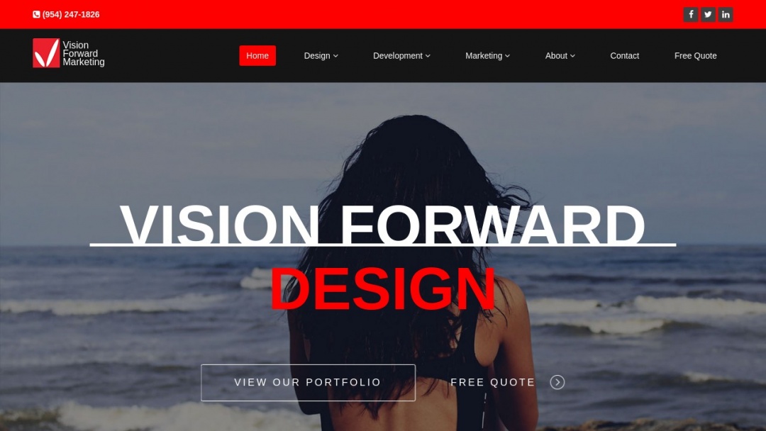 Screenshot of Vision Forward Marketing's Website