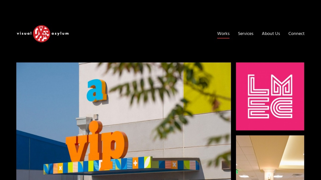 Screenshot of Visual Asylum's Website