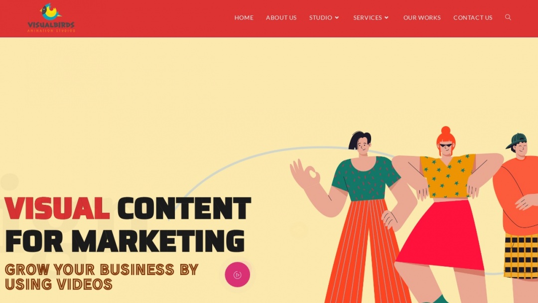 Screenshot of Visual Birds - Video Production Company's Website