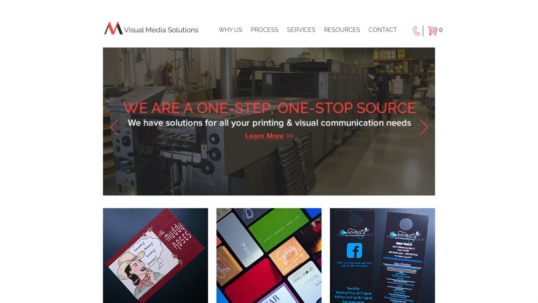Screenshot of Visual Media Solutions's Website