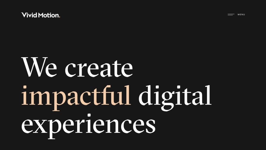 Screenshot of Vivid Motion's Website