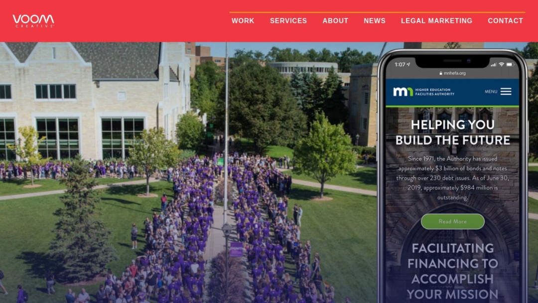 Screenshot of Voom Creative's Website