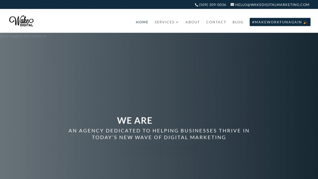 Screenshot of Wake Digital's Website