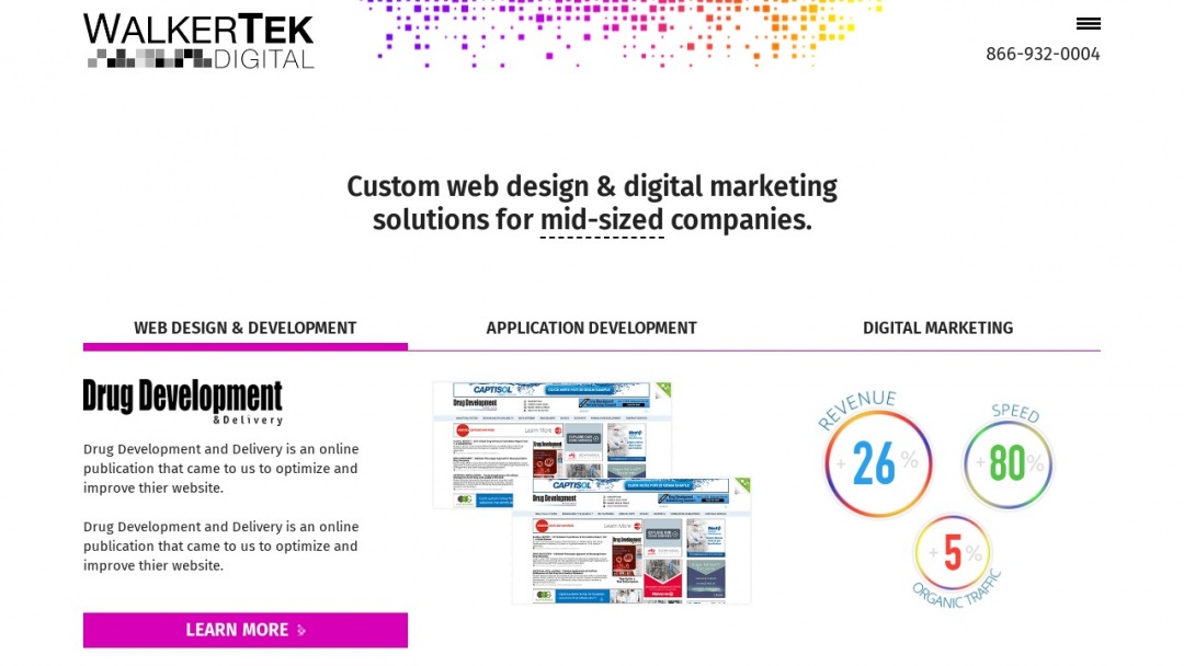 Screenshot of WalkerTek Digital's Website
