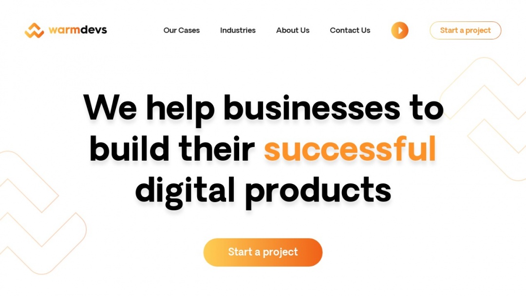 Screenshot of WarmDevs's Website