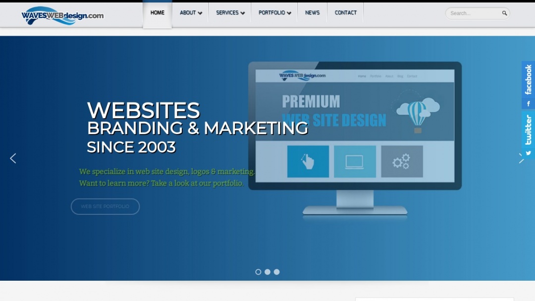 Screenshot of Waves Web Design LLC's Website