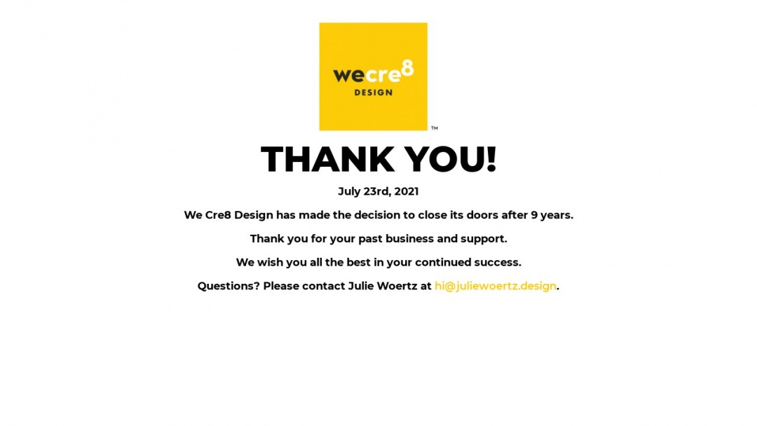Screenshot of We Cre8 Design's Website