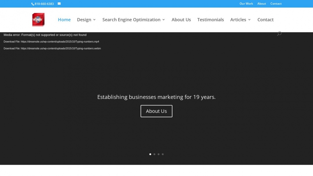 Screenshot of Web and SEO Guru's Website