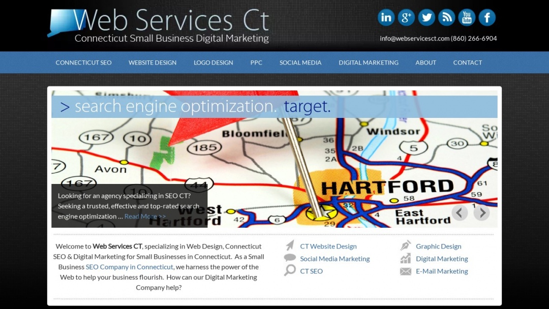 Screenshot of Web Services CT's Website