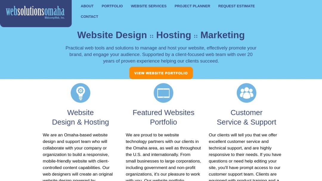 Screenshot of Web Solutions Omaha's Website