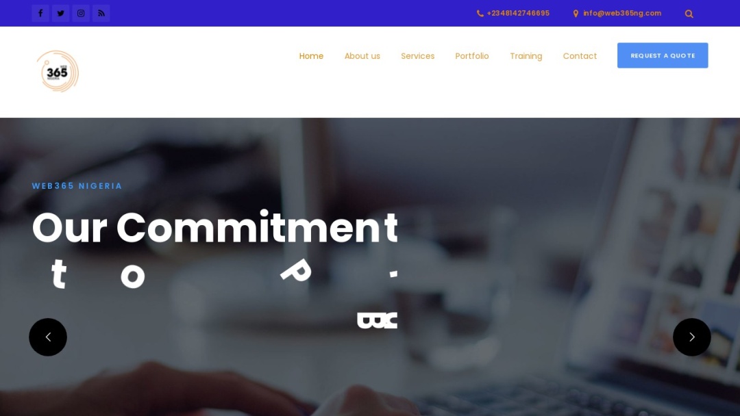 Screenshot of Web365 Nigeria's Website